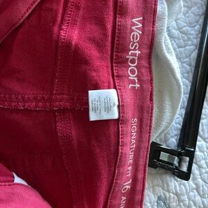 Westport ankle jean pants 16 pink/coral